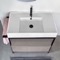 Modern  Console Vanity with Grey Oak Cabinet, 35 Inch