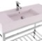 Modern Console Sink Vanity, Pink Ceramic Sink, 40 Inch