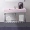 Modern Console Sink Vanity, Pink Ceramic Sink, 40 Inch