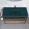Modern  Console Vanity, Green Ceramic Sink, 43 Inch