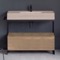 Modern  Console Vanity, Travertine Style Sink, 43 Inch