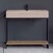 Modern  Console Vanity, Travertine Style Sink, 43 Inch