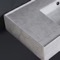 Marble Design Ceramic Wall Mounted Sink With Black Towel Bar