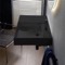 Black Ceramic Wall Mounted or Vessel Sink With Counter Space