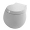 Modern Wall Mount Toilet, Ceramic, Rounded