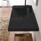 Rectangular Black Ceramic Wall Mounted Bathroom Sink