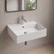 Wall Mount Sink - Modern, 24 Inch, Square, Ceramic