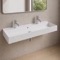 Wall Mount Sink - Trough, Double, 48 Inch, Modern, Ceramic
