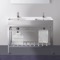 Modern Double Console Sink Vanity, 40 Inch