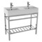 Modern Double Console Sink Vanity, 40 Inch