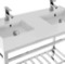 Modern Double Console Sink Vanity, 40 Inch