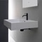 Rectangular White Ceramic Wall Mounted or Vessel Sink