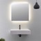 Rectangular White Ceramic Wall Mounted or Vessel Sink