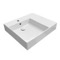 Rectangular Ceramic Wall Mounted or Vessel Sink With Counter Space