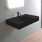 Black Ceramic Wall Mounted or Vessel Sink With Counter Space