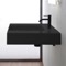 Black Ceramic Wall Mounted or Vessel Sink With Counter Space