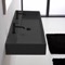 Black Ceramic Trough Wall Mounted or Vessel Sink