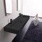 Black Ceramic Trough Wall Mounted or Vessel Sink