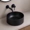 Vessel Sink - 16 Inch, Black, Small, Round, Modern