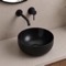 Vessel Sink - 14 Inch, Black, Small, Round, Modern