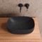 Vessel Sink - 18 Inch, Oval, Modern, Ceramic, Matte Black