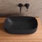 Vessel Sink - 22 Inch, Oval, Modern, Ceramic, Matte Black