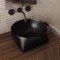 Vessel Sink - 16 Inch, Oval, Modern, Ceramic, Matte Black