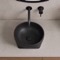 Vessel Sink - 16 Inch, Oval, Modern, Ceramic, Matte Black