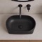 Vessel Sink - 22 Inch, Oval, Modern, Ceramic, Matte Black