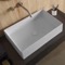Vessel Sink - 24 Inch, Square, Modern, Ceramic