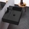 Wall Mount Sink - Black, Ceramic, Rectangular, 24 Inch
