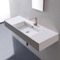 Rectangular Ceramic Wall Mounted or Vessel Sink With Counter Space
