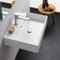 Wall Mount Sink - Modern, 24 Inch, Square, Ceramic