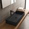 Vessel Sink - 32 Inch, Rectangular, Modern, Ceramic, Matte Black
