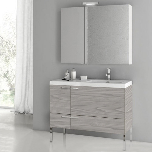 ACF ANS26-Grey Walnut Modern Bathroom Vanity, Floor Standing, 39 Inch, Grey Walnut