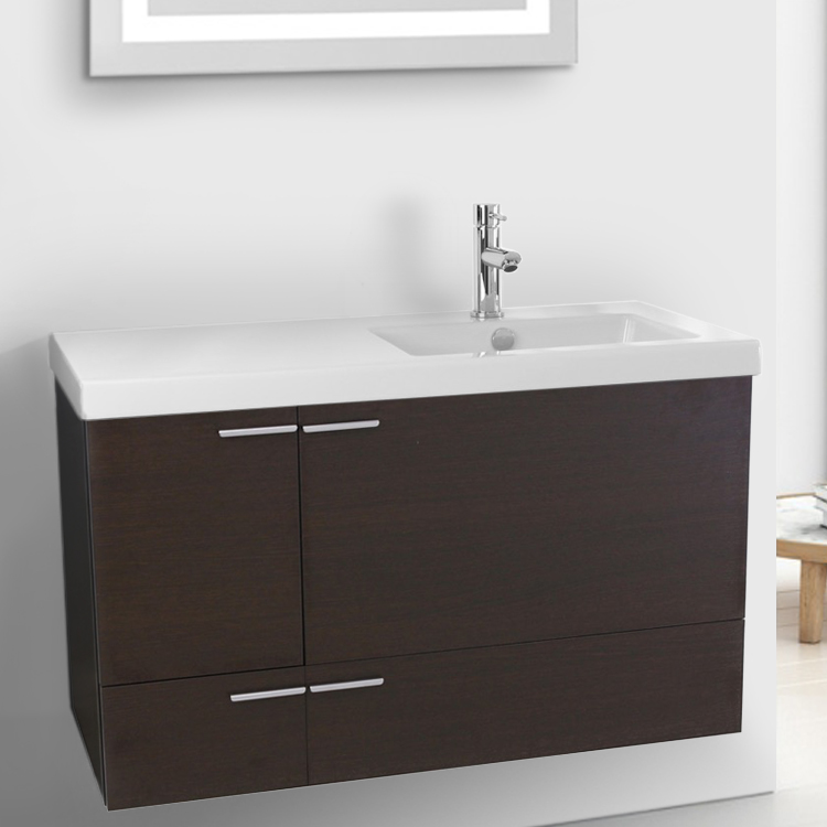 Acf Ans361 By Nameek S New Space 39 Inch Wenge Bathroom Vanity With Bathroom Vanity Acf Ans361 39 Inch Wenge With Fitted Ceramic Sink
