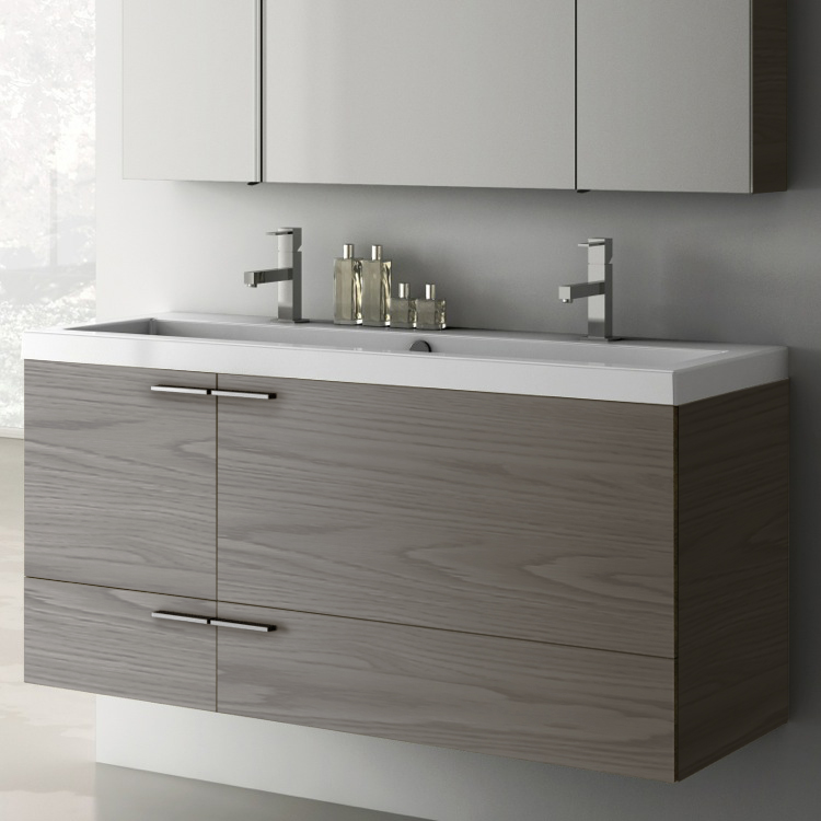 Acf Ans39 Grey Walnut By Nameek S New Space 47 Inch Vanity Cabinet