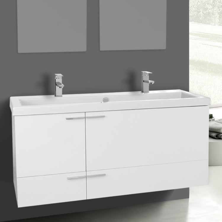 Acf Ans39 Glossy White By Nameek S New Space 47 Inch Vanity