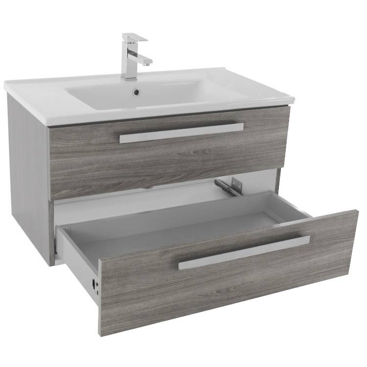 Acf Da05 Grey Walnut By Nameek S Dadila 33 Inch Vanity Cabinet