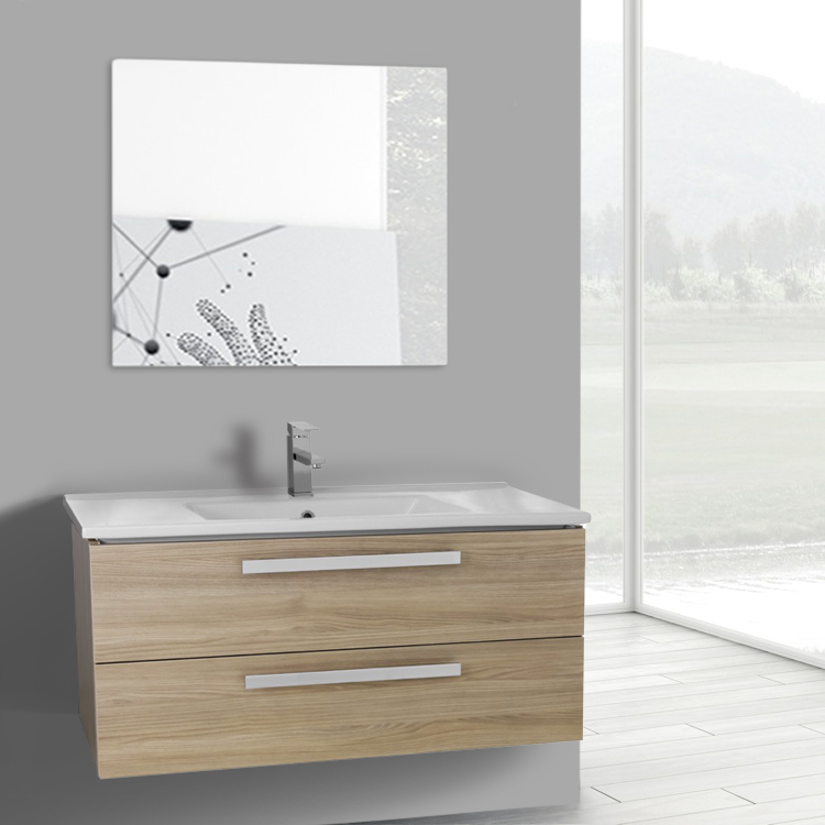 Acf Da120 By Nameek S Dadila 38 Inch Style Oak Wall Mount Bathroom Bathroom Vanity Acf Da120 38 Inch Style Oak Wall Mount Set