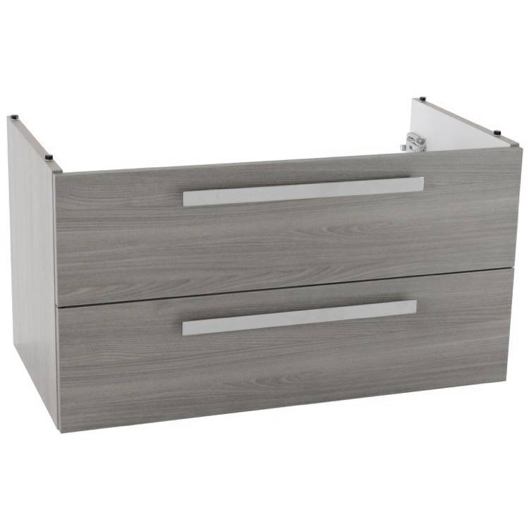 ACF L818WG 33 Inch Wall Mount Grey Walnut Bathroom Vanity Cabinet