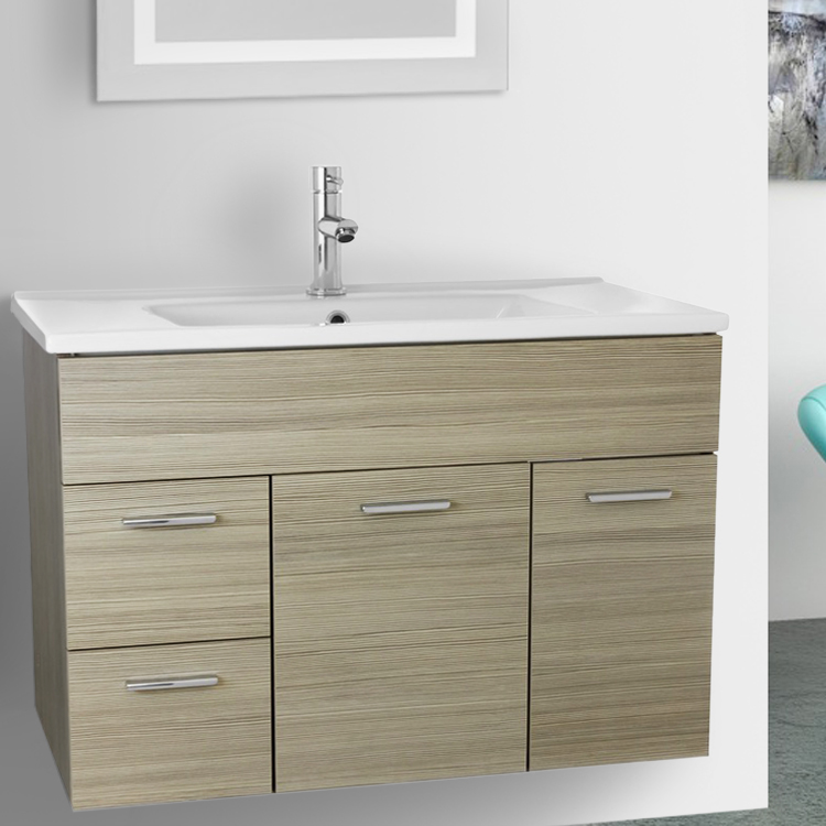 33 inch larch canapa bathroom vanity set, wall mounted, acf lor10