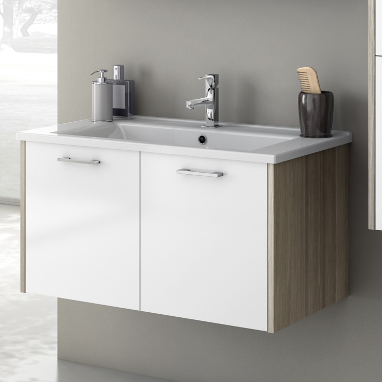 Acf Ni04 By Nameek S Nico 33 Inch Vanity Cabinet With Ed Sink Bathroom Vanity Acf Ni04 33 Inch Cabinet With Ed Sink