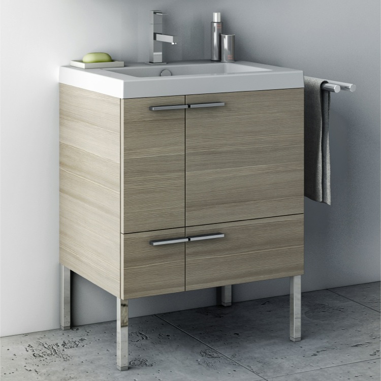 ACF ANS30-Larch Canapa Modern Bathroom Vanity, Free Standing, 23 Inch, Larch Canapa
