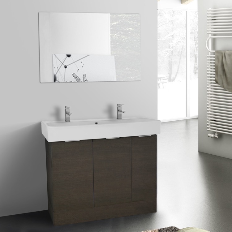 40 Inch Grey Oak Floor Standing Bathroom Vanity Set Mirror Bathroom Vanity Arcom O4t53 40 Inch Grey Oak Floor Standing Set