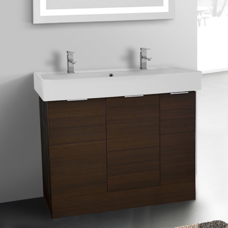 Arcom O4t01 By Nameek S One4two 40 Inch Floor Standing Larch Brown Bathroom Vanity Arcom O4t01 40 Inch Floor Standing Larch Brown Double Cabinet With