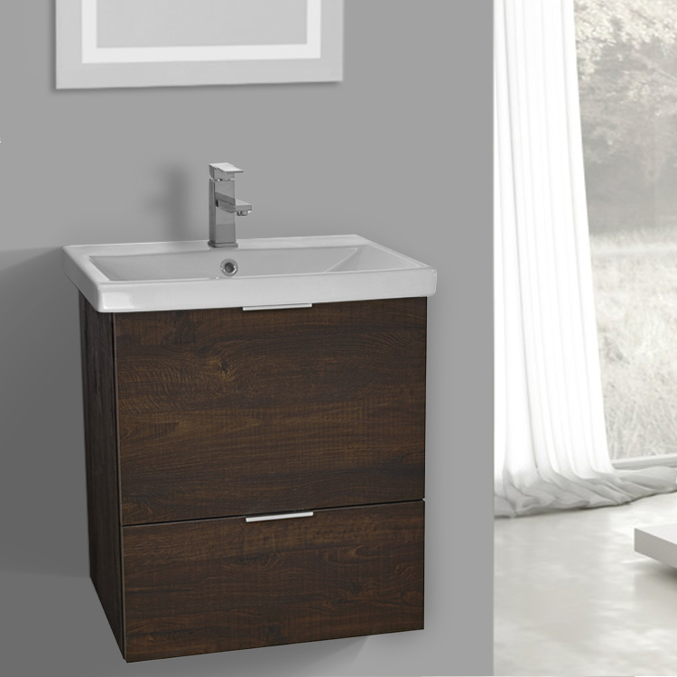 Arcom Me01 By Nameek S Medi 24 Inch Wall Mount Sherwood Burn Vanity Bathroom Vanity Arcom Me01 24 Inch Wall Mount Sherwood Burn Cabinet With Ed