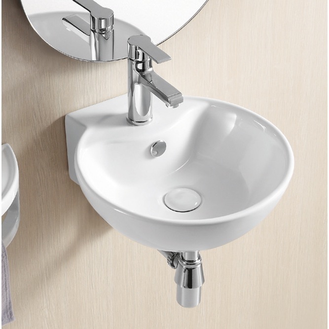 Caracalla Ca4033 By Nameek S Ceramica Ii Round White Ceramic Wall Bathroom Sink Caracalla Ca4033 Round White Ceramic Wall Mounted