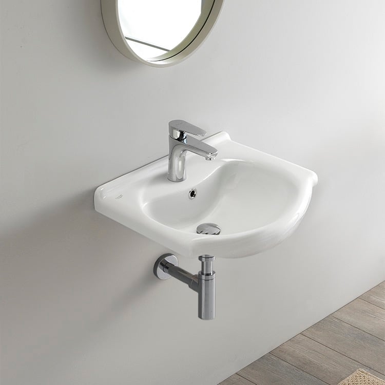 CeraStyle 066200-U-One Hole Small Ceramic Wall Mounted or Drop In Sink
