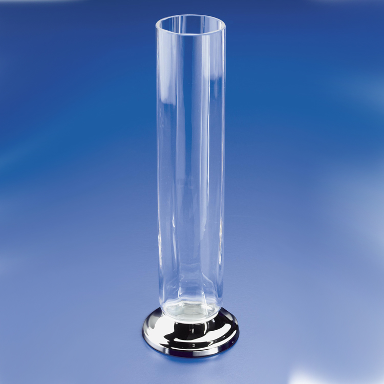 Windisch 61115D-CR Tall Rounded Clear Crystal Glass Bathroom Vase